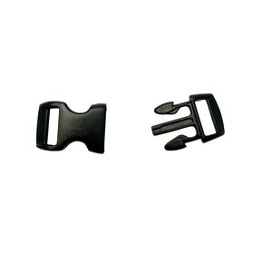 106 pcs Black Plastic Side Release Buckles for Paracord Bracelets 3/8" Curved